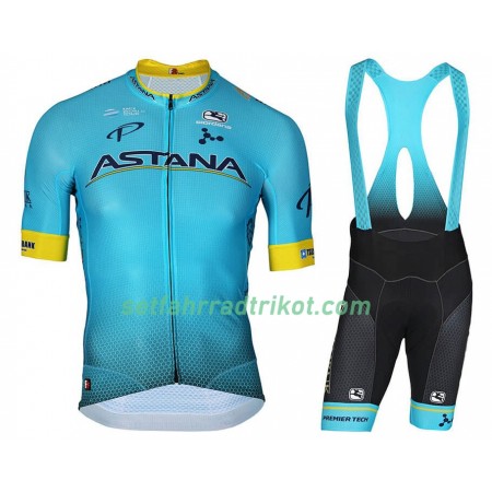 Fahrradbekleidung Radtrikot Kurzarm + Trägershorts 2018 Astana Pro Team N001 